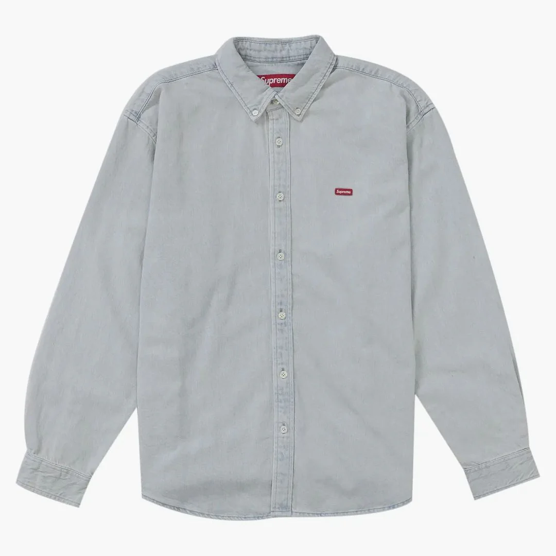 Supreme Small Box Denim Shirt (fw25) Light Indigo