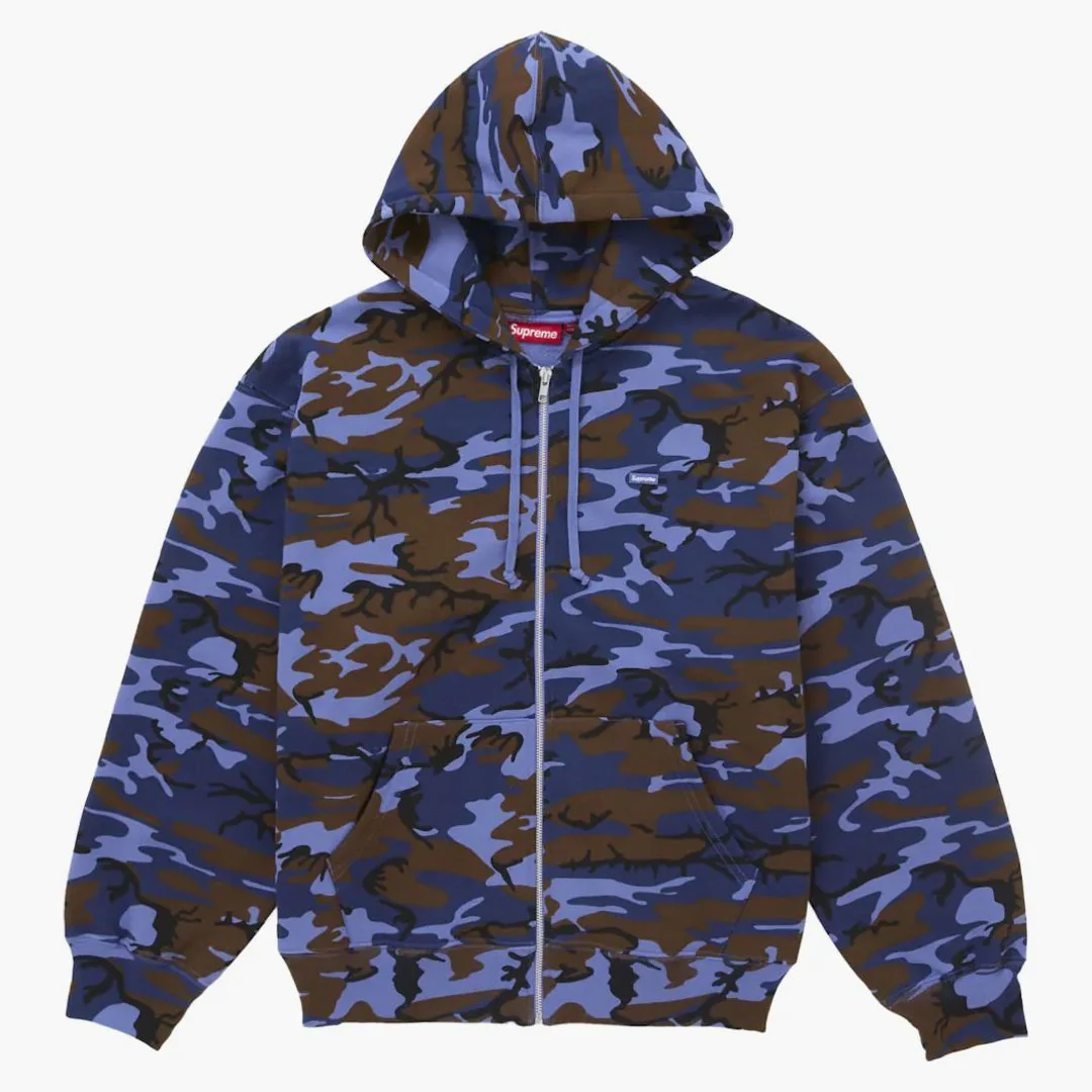 Supreme Small Box Zip Up Hooded Sweatshirt (ss25) Blue Camo