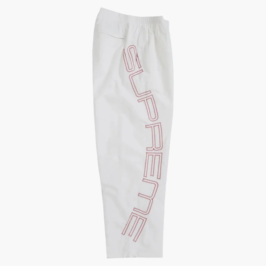 Supreme Spellout Embroidered Track Pant (ss25) Ivory - Image 2