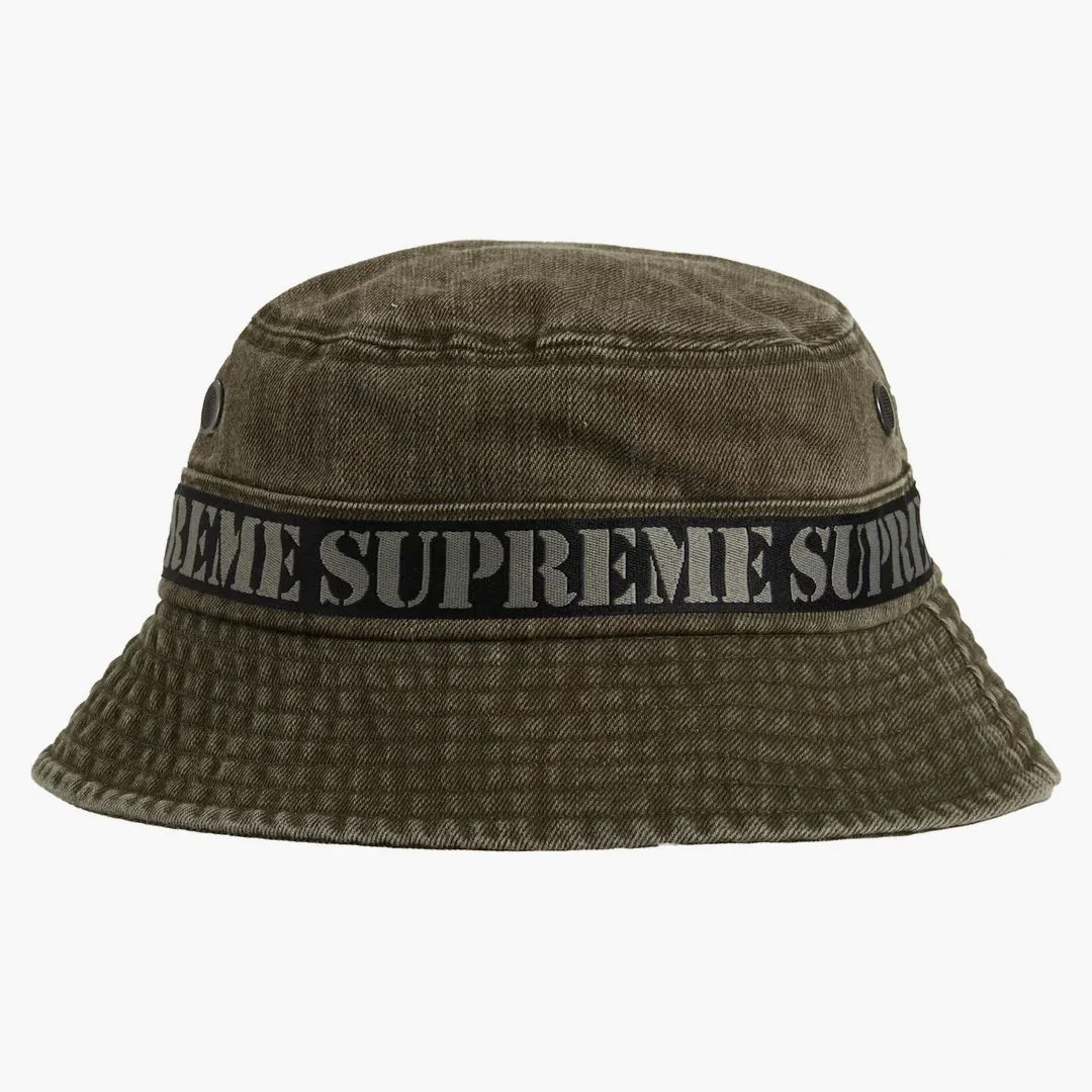 Supreme Stencil Webbing Boonie Olive - Image 3
