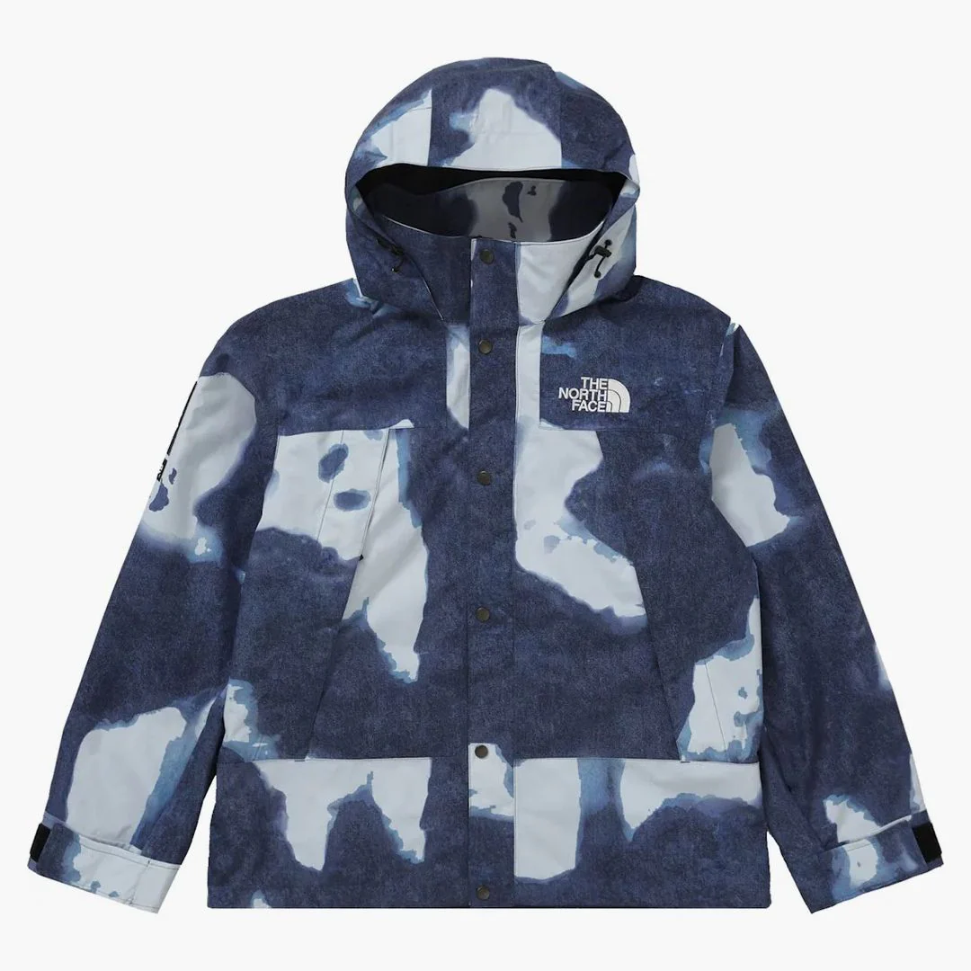 Supreme The North Face Bleached Denim Print Mountain Jacket Indigo - Image 2