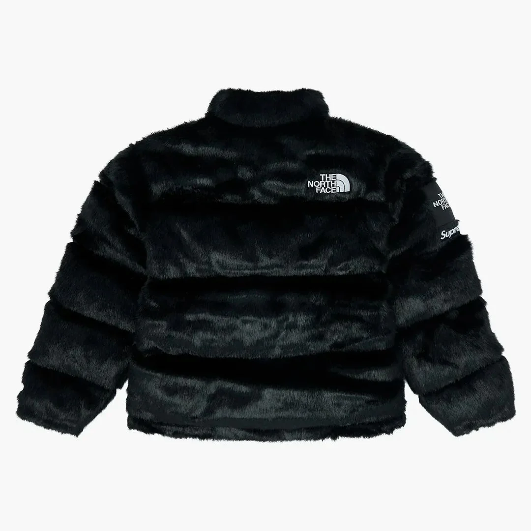 Supreme The North Face Faux Fur Nuptse Jacket Black - Image 2