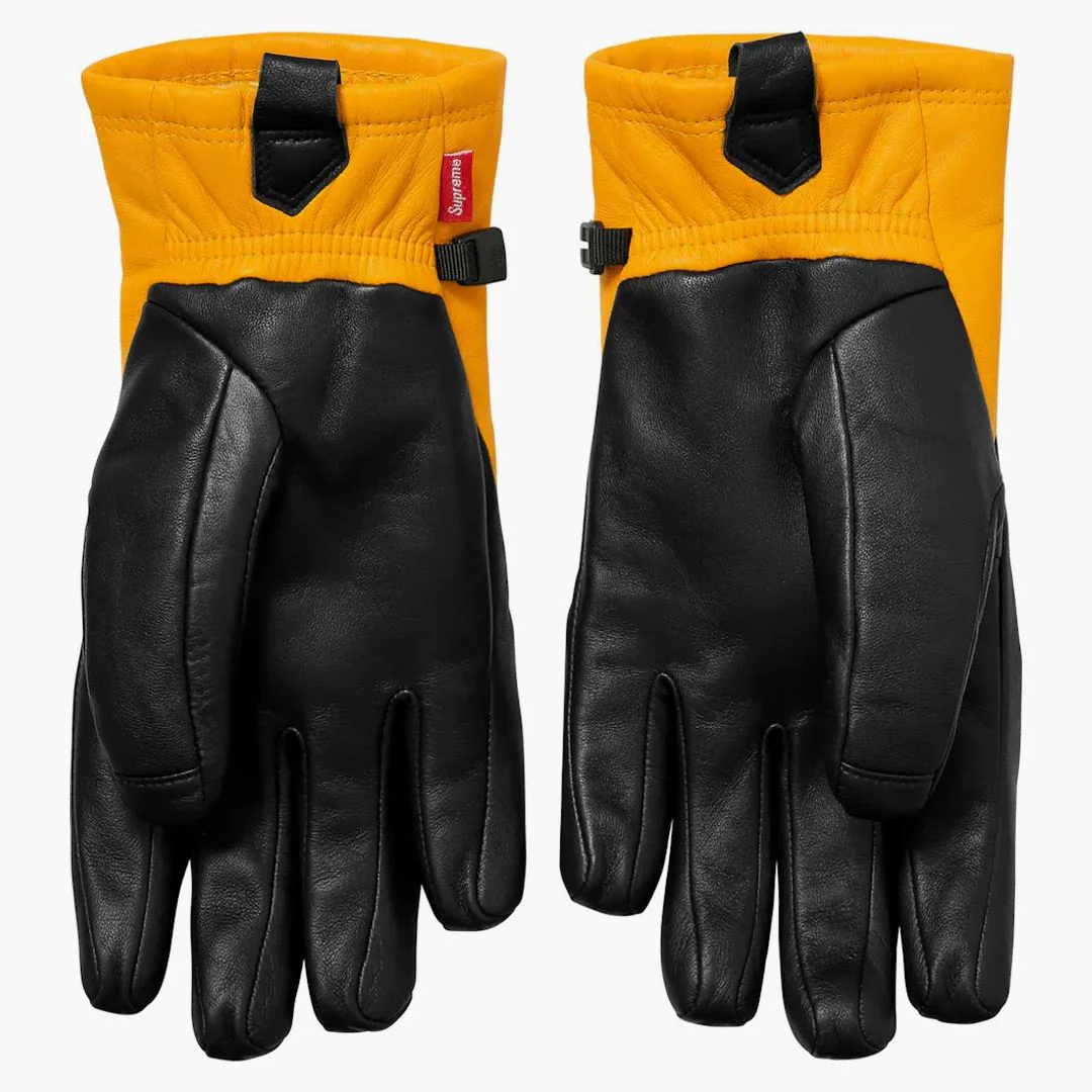 Supreme The North Face Leather Gloves Yellow - Image 2