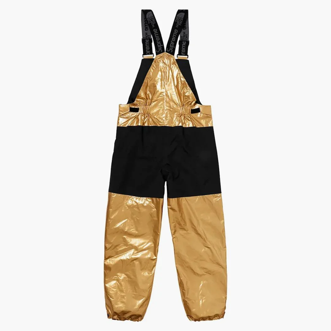 Supreme The North Face Metallic Mountain Bib Pants Gold - Image 2