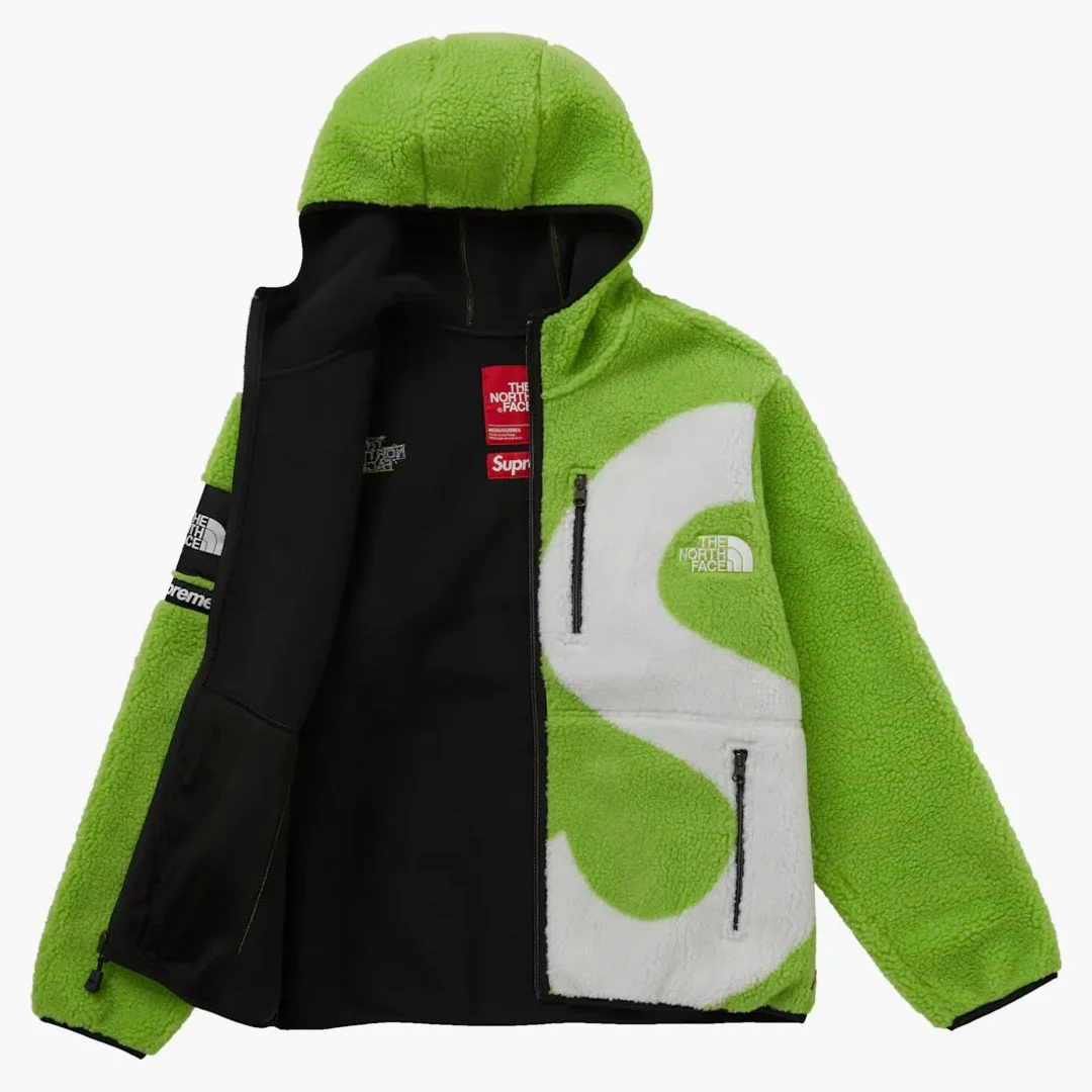 Supreme The North Face S Logo Fleece Jacket Lime - Image 3