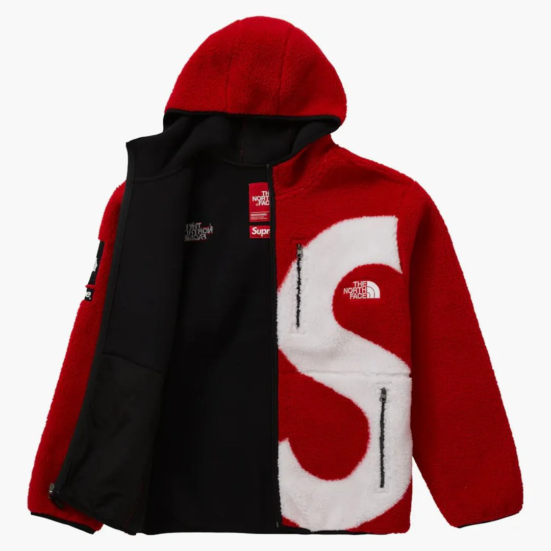 Supreme The North Face S Logo Fleece Jacket Red - Image 2