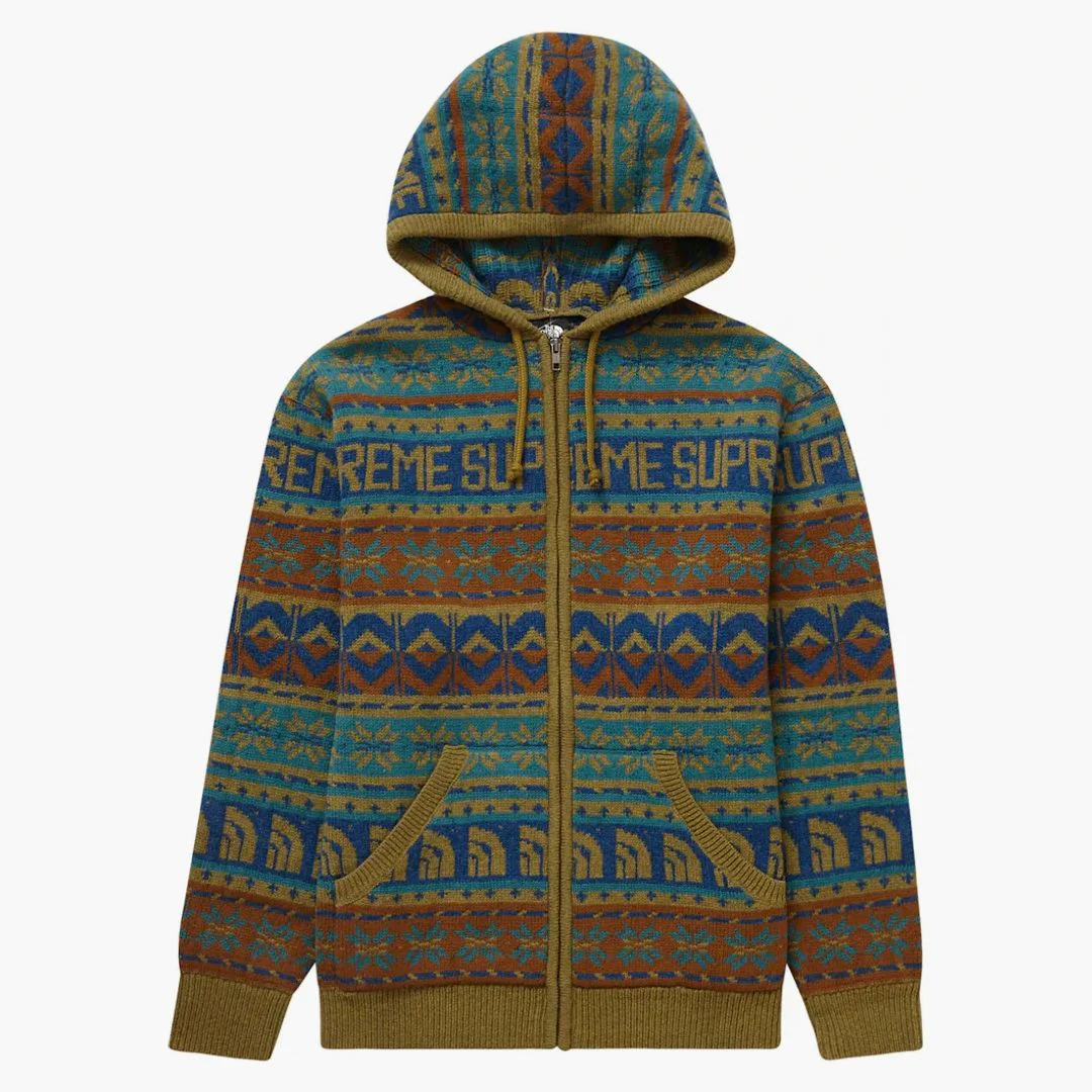 Supreme The North Face Zip Up Hooded Sweater Olive
