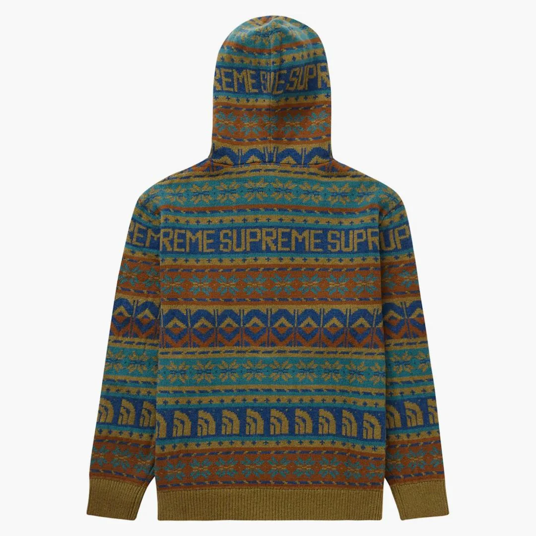 Supreme The North Face Zip Up Hooded Sweater Olive - Image 2