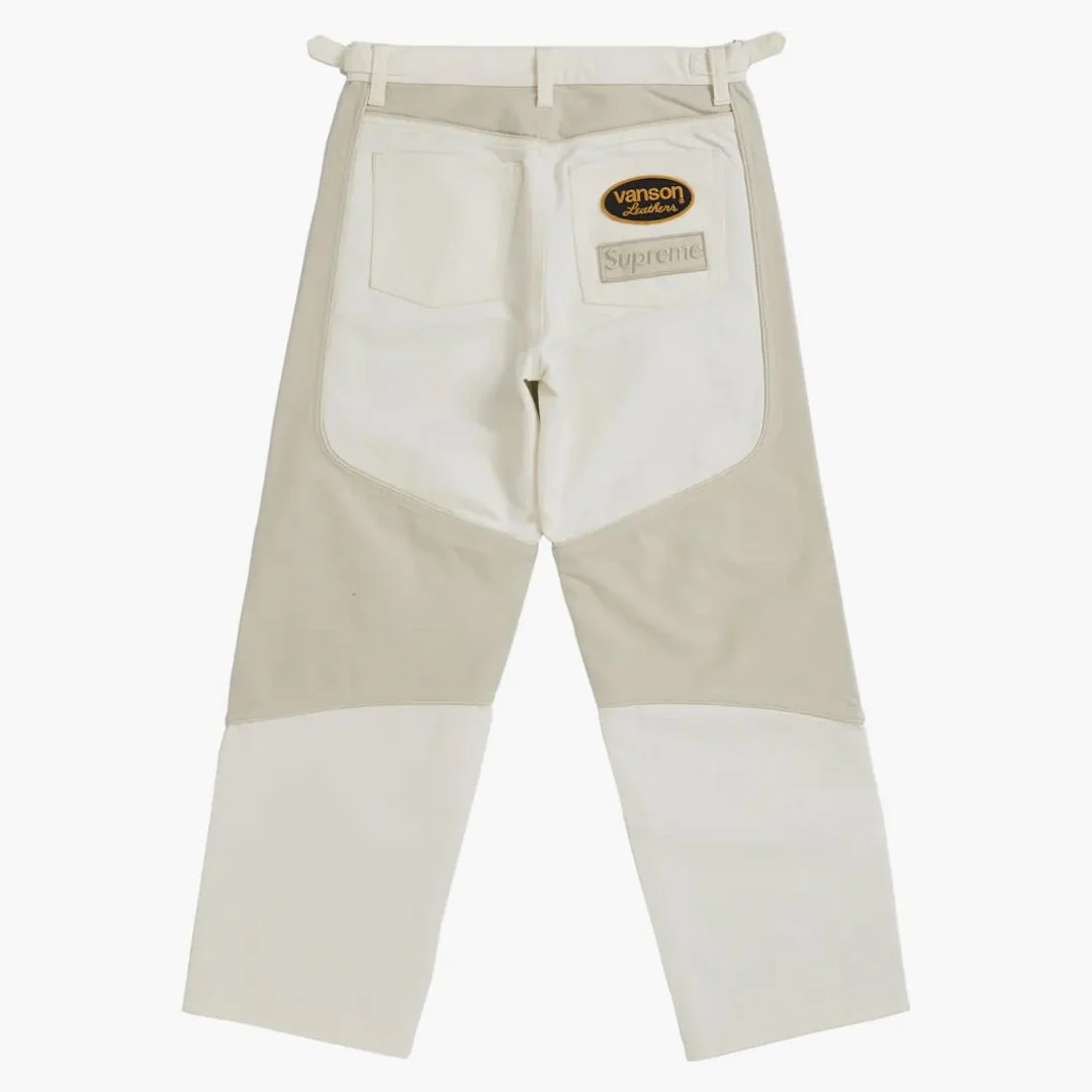 Supreme Vanson Leathers Cordura Cotton Pant White - Image 2
