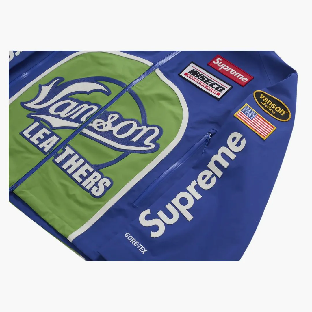 Supreme Vanson Leathers Gore-tex Shell Jacket Royal - Image 5