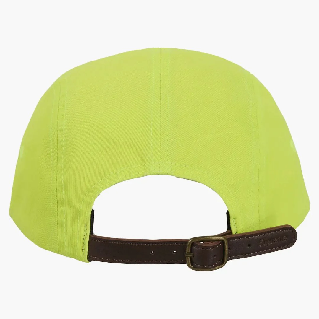 Supreme Washed Chino Twill Camp Cap (fw25) Fluorescent Green - Image 2