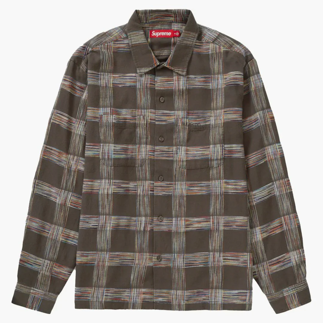 Supreme Woven Plaid Shirt Light Brown