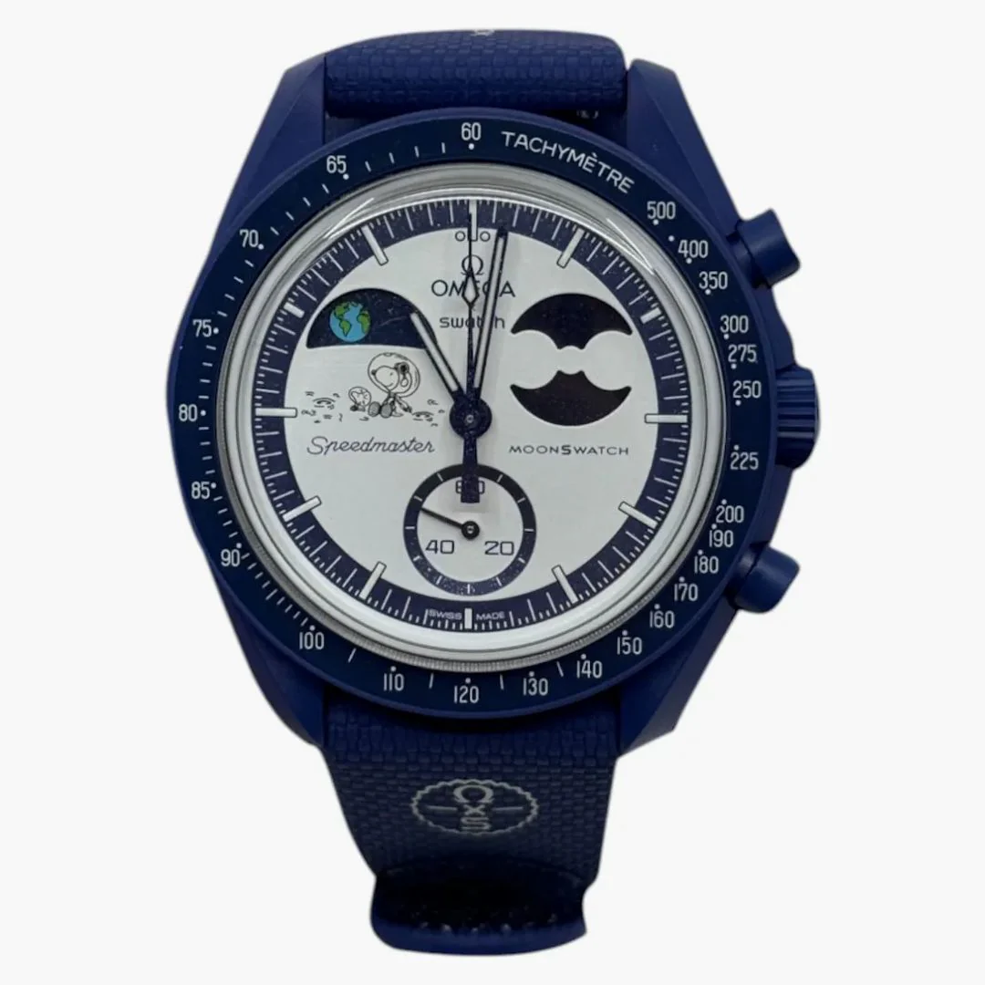 Swatch X Omega Bioceramic Moonswatch Mission To Earthphase Moonshine Gold Snoopy So33n701l