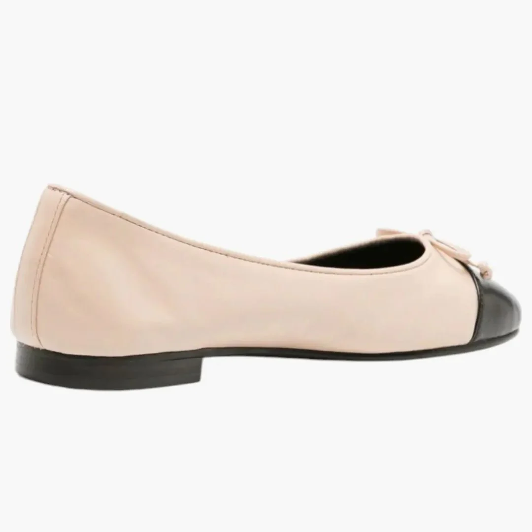 Tory Burch Cap Toe Ballet Rose Pink Perfect Black (women's) - Image 2