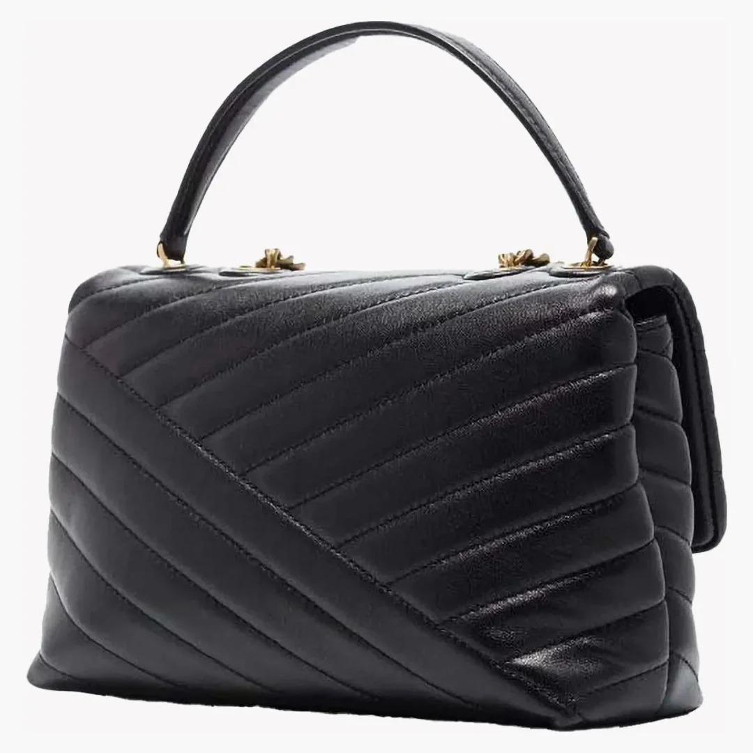 Tory Burch Kira Chevron Small Convertible Shoulder Bag Black - Image 2