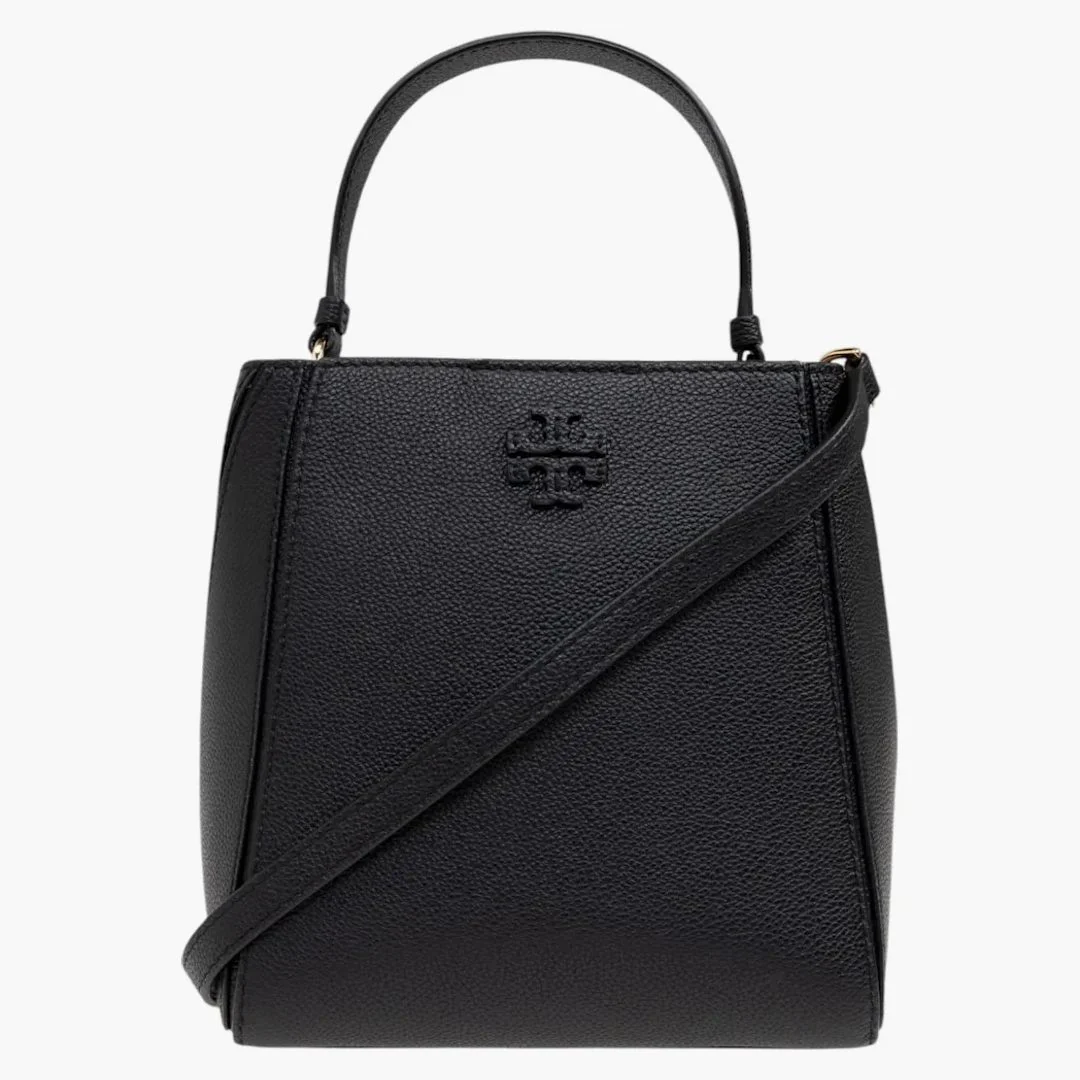 Tory Burch Mcgraw Small Bucket Bag Black - Image 2