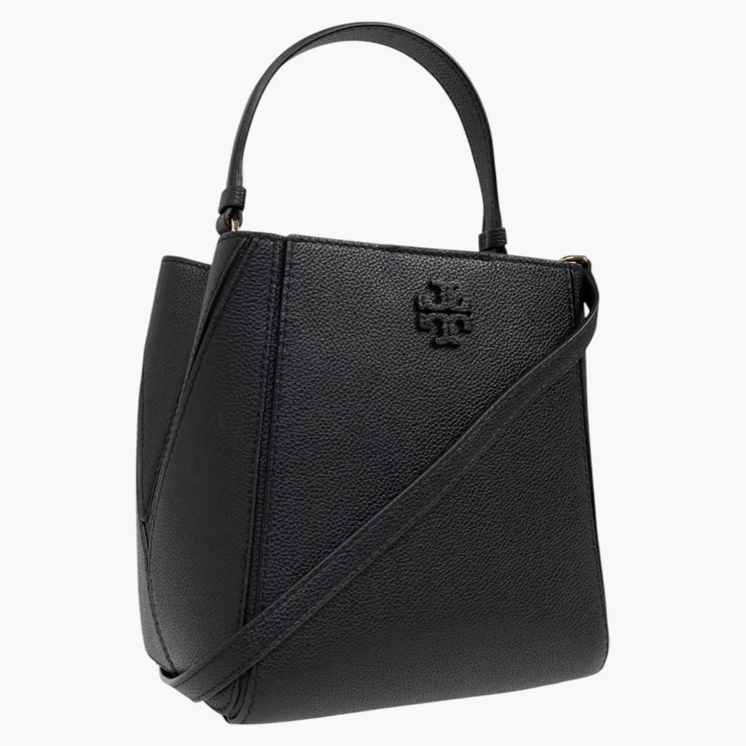 Tory Burch Mcgraw Small Bucket Bag Black - Image 3