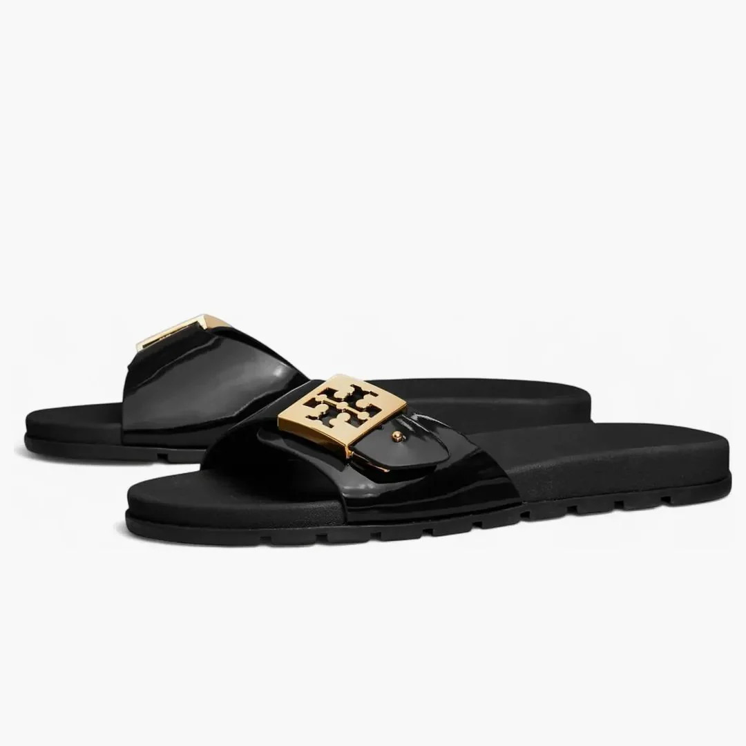 Tory Burch Mellow Slide Black Gold (women's) - Image 2