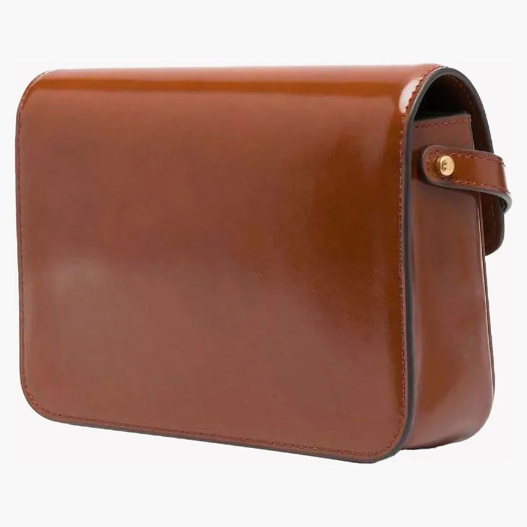 Tory Burch Robinson Spazzolato Shoulder Bag Dark Sienna