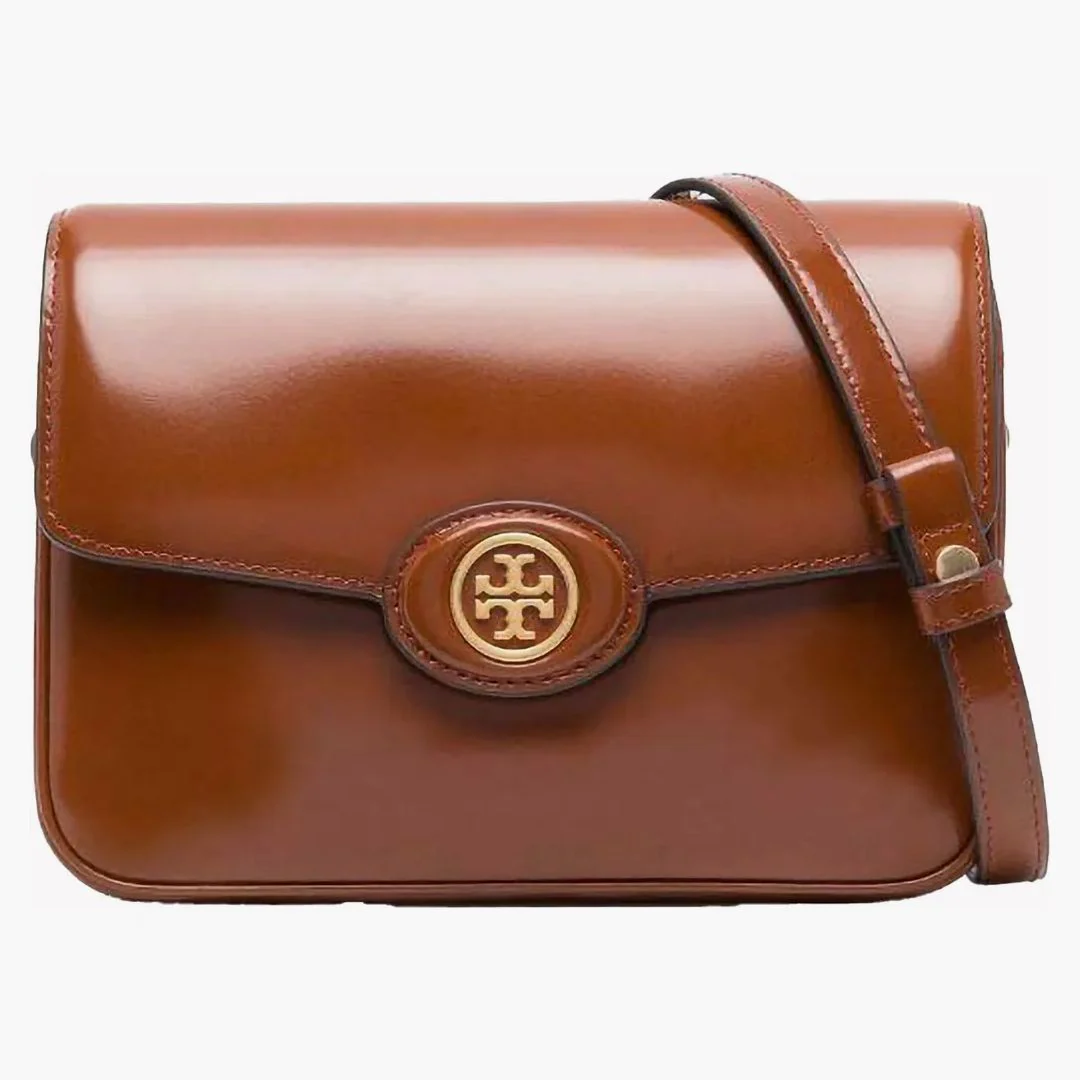 Tory Burch Robinson Spazzolato Shoulder Bag Dark Sienna - Image 2