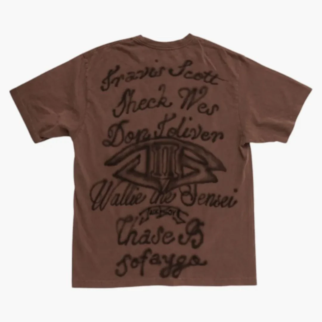 Travis Scott Jackboys 2 A1 T-shirt Brown - Image 2