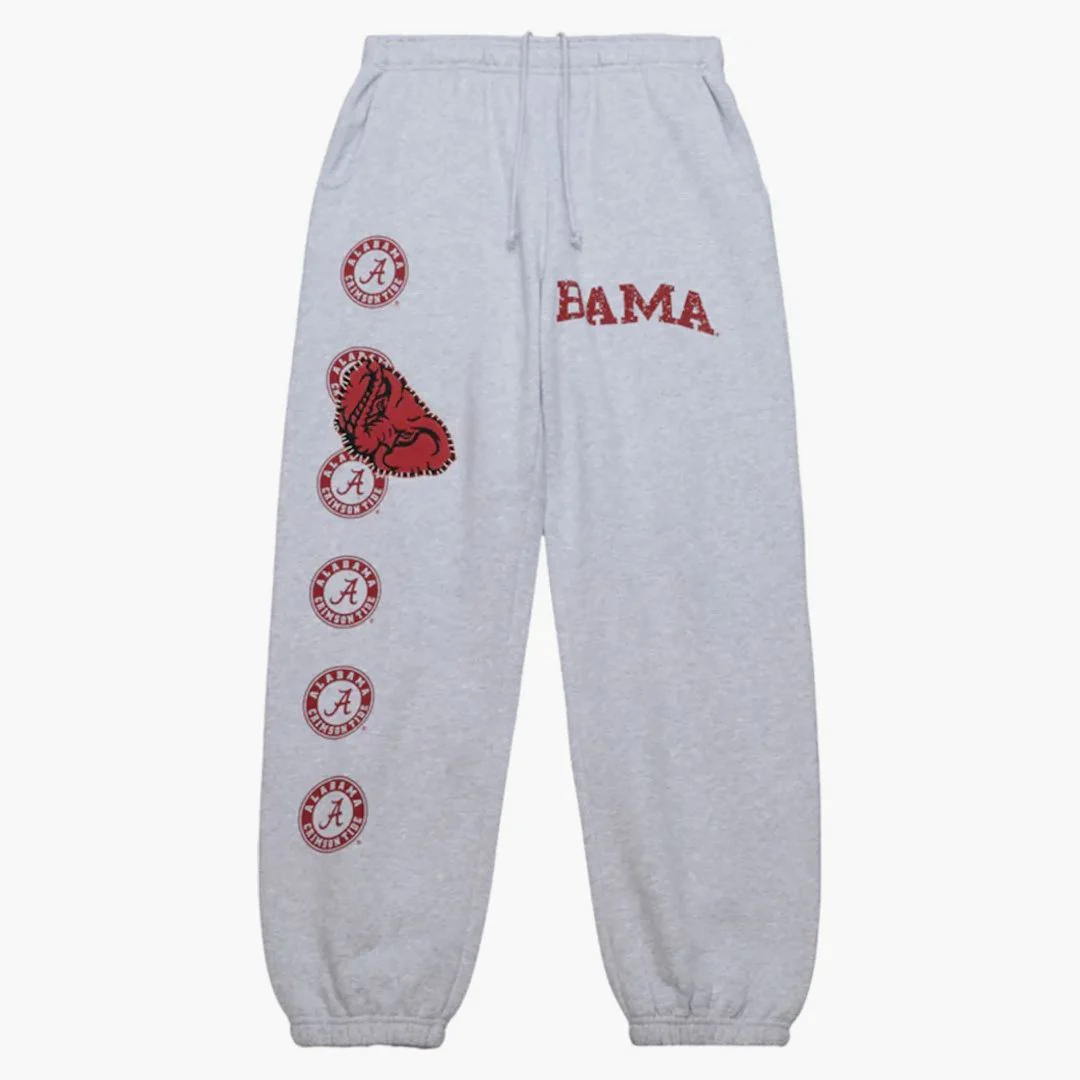 Travis Scott X Mitchell & Ness Alabama Crimson Tide Classic Sweatpants Gray