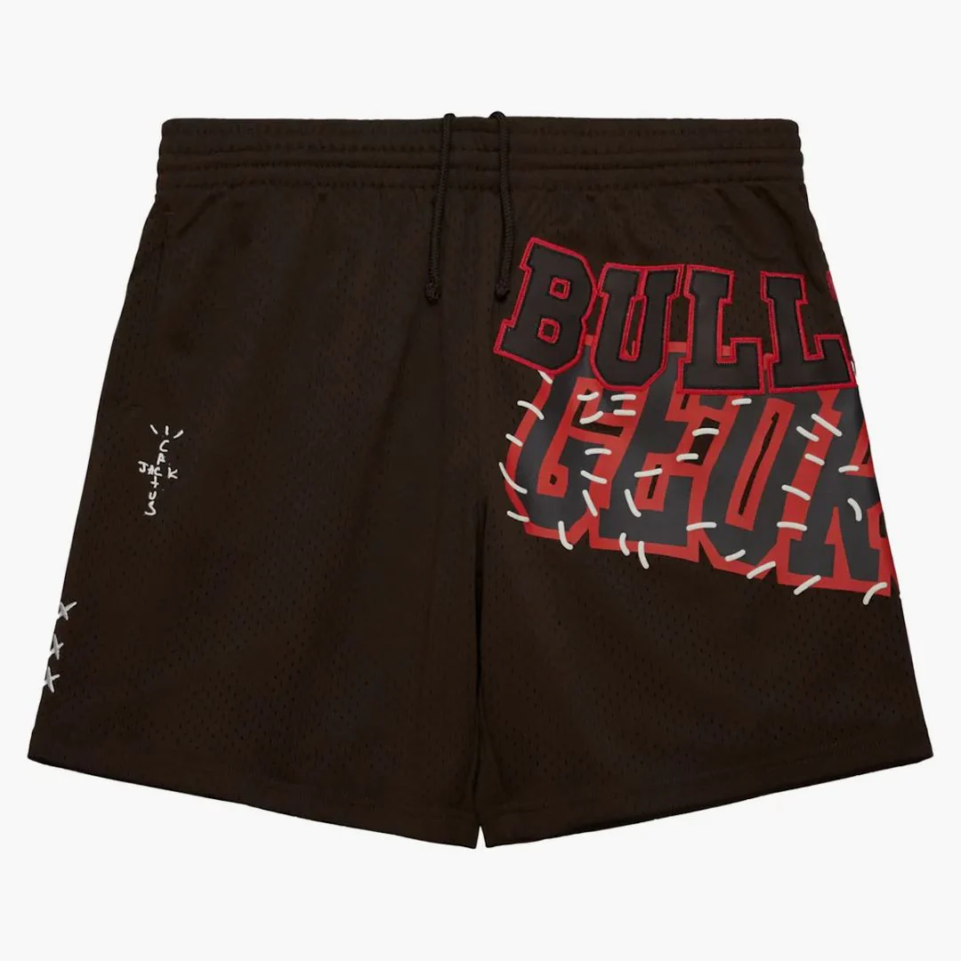 Travis Scott X Mitchell & Ness Georgia Bulldogs Basketball Shorts Brown
