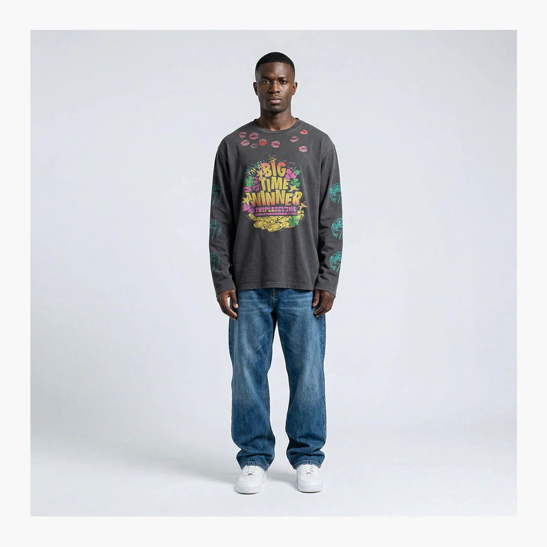 Triple Sevens Lucky Kiss Longsleeve Black - Image 3