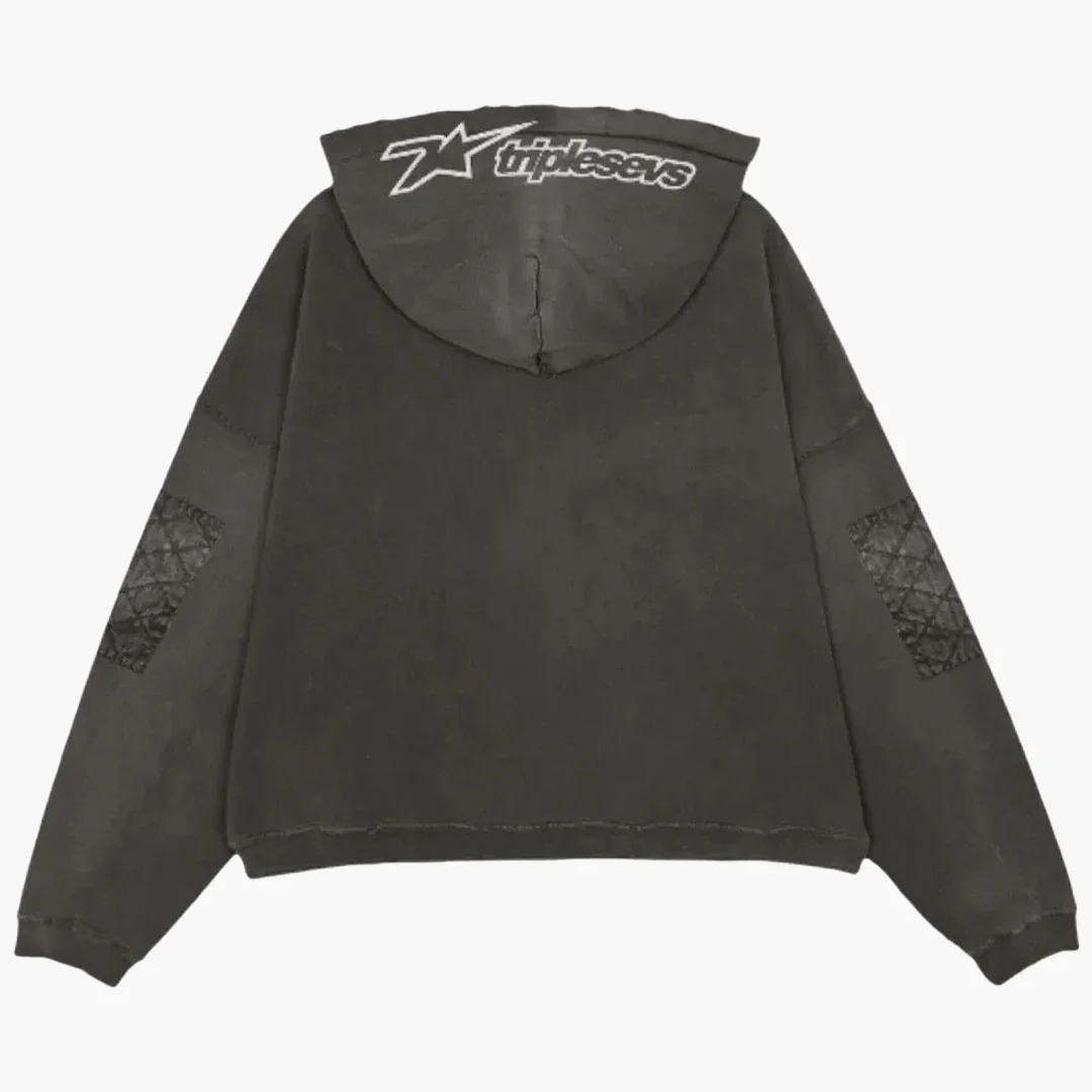 Triple Sevens Moto Black Hoodie - Image 2