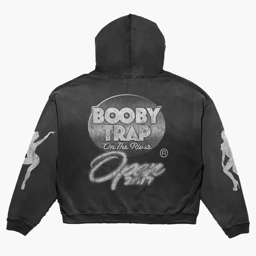 Triple Sevens Trap Logo Hoodie Washed Black - Image 2