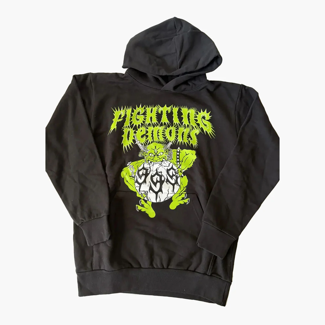 Vlone Fighting Demons 999 Hoodie Black